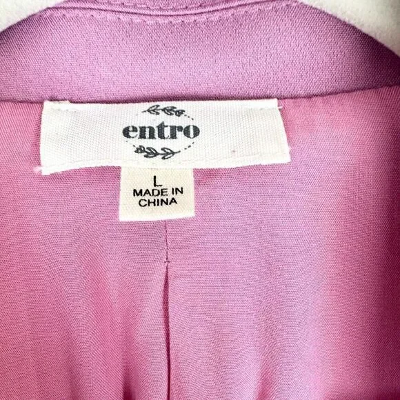 Entro Double Breasted Cropped Blazer Size Large NWOT Pink - Picture 4 of 5